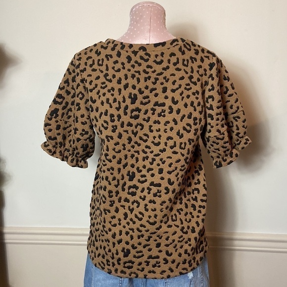 THML animal print quilted balloon sleeve top - Picture 5 of 6
